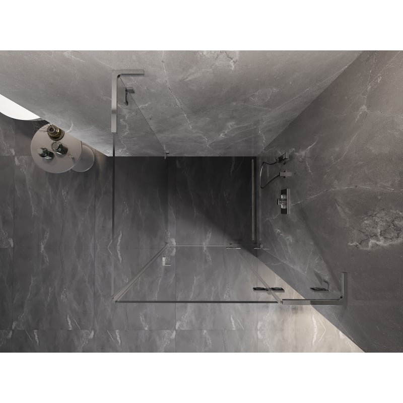 Mexen Lunar L kabina prysznicowa uchylna prawa 90 x 90 cm, transparent, chrom - 834L-090-090-01-00-P