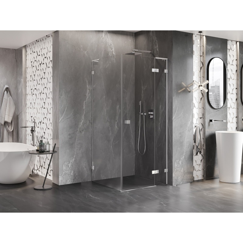 Mexen Lunar L kabina prysznicowa uchylna prawa 100 x 100 cm, transparent, chrom - 834L-100-100-01-00-P