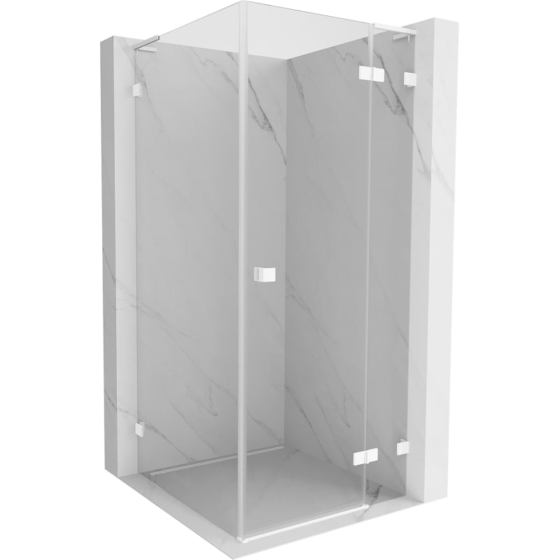 Mexen Lunar L kabina prysznicowa uchylna prawa 70 x 70 cm, transparent, biała - 834L-070-070-20-00-P