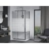 Mexen Apia kabina prysznicowa rozsuwana 120 x 90 cm, białe pasy, chrom + brodzik Flat - 840-120-090-01-20-4010