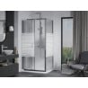 Mexen Apia kabina prysznicowa rozsuwana 130 x 80 cm, białe pasy, chrom + brodzik Flat - 840-130-080-01-20-4010