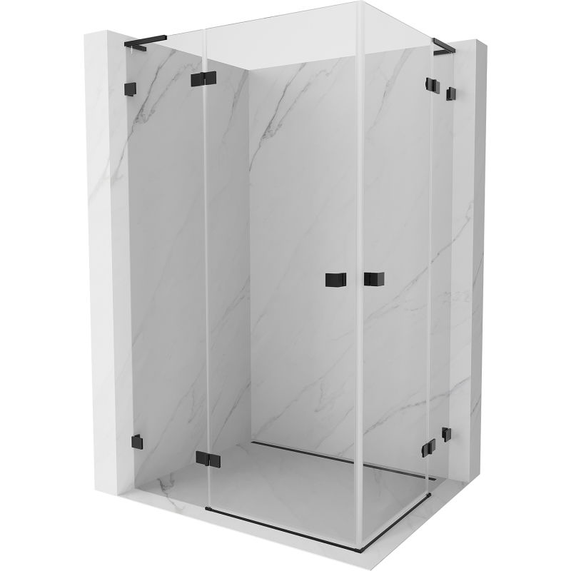 Mexen Lunar L Duo kabina prysznicowa uchylna lewa 120 x 105 cm, transparent, czarna - 834L-120L-105P-70-00