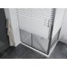 Mexen Apia kabina prysznicowa rozsuwana 130 x 80 cm, białe pasy, chrom + brodzik Flat - 840-130-080-01-20-4010
