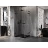 Mexen Lunar L Duo kabina prysznicowa uchylna 120 x 120 cm, transparent, czarna - 834L-120L-120P-70-00