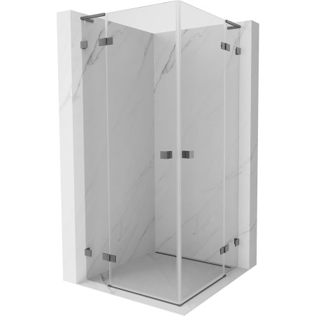 Mexen Lunar L Duo kabina prysznicowa uchylna 105 x 105 cm, transparent, gun metal - 834L-105L-105P-95-00