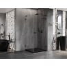 Mexen Lunar L kabina prysznicowa uchylna prawa 80 x 80 cm, transparent, czarna - 834L-080-080-70-00-P