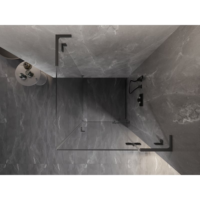 Mexen Lunar L kabina prysznicowa uchylna prawa 80 x 80 cm, transparent, gun metal - 834L-080-080-95-00-P