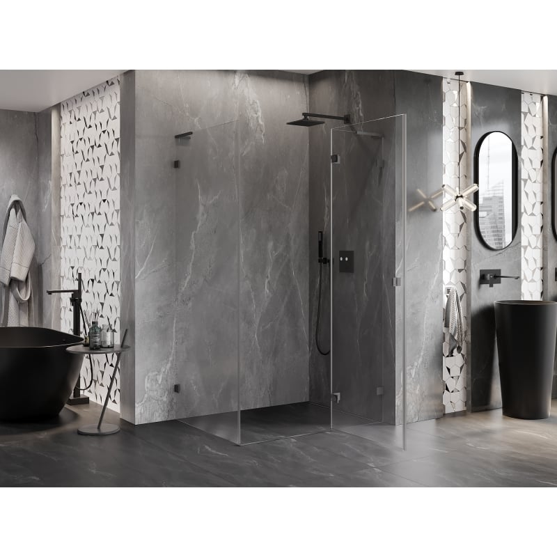 Mexen Lunar L kabina prysznicowa uchylna prawa 85 x 80 cm, transparent, gun metal - 834L-085-080-95-00-P