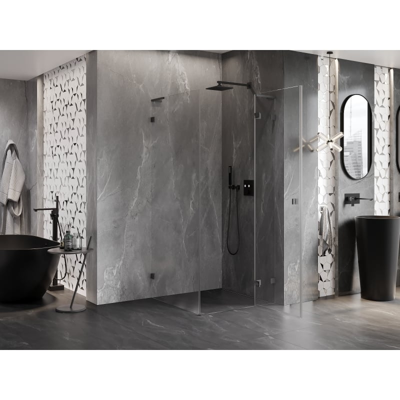 Mexen Lunar L kabina prysznicowa uchylna prawa 100 x 100 cm, transparent, gun metal - 834L-100-100-95-00-P