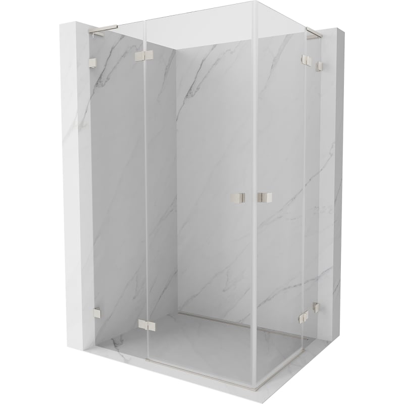 Mexen Lunar L Duo kabina prysznicowa uchylna lewa 100 x 75 cm, transparent, nikiel szczotkowany - 834L-100L-075P-97-00