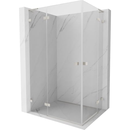 Mexen Lunar L Duo kabina prysznicowa uchylna lewa 100 x 75 cm, transparent, nikiel szczotkowany - 834L-100L-075P-97-00