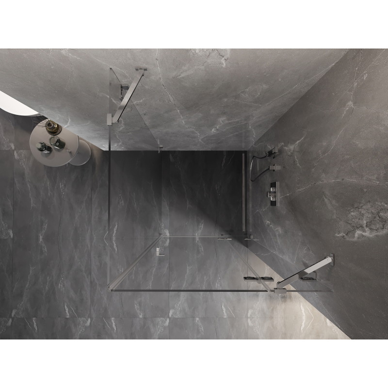 Mexen Lunar kabina prysznicowa uchylna prawa 90 x 90 cm, transparent, chrom - 834-090-090-01-00-P