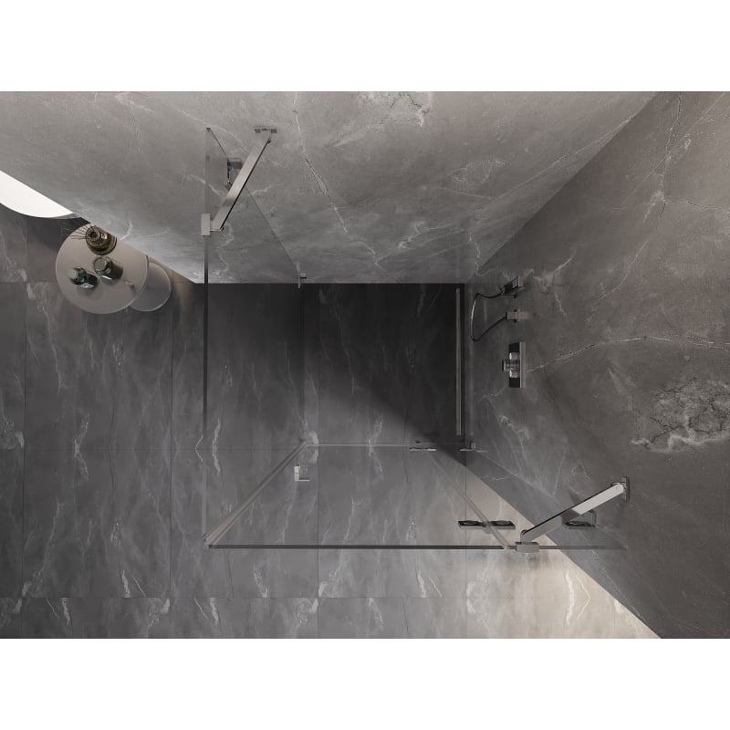 Mexen Lunar kabina prysznicowa uchylna prawa 100 x 100 cm, transparent, chrom - 834-100-100-01-00-P