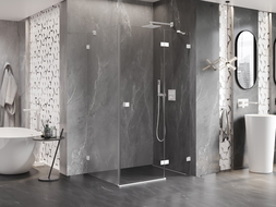 Mexen Lunar kabina prysznicowa uchylna prawa 100 x 70 cm, transparent, biała - 834-100-070-20-00-P