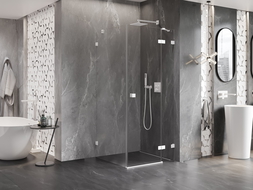 Mexen Lunar kabina prysznicowa uchylna prawa 90 x 90 cm, transparent, biała - 834-090-090-20-00-P