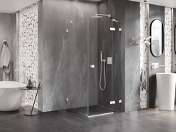 Mexen Lunar kabina prysznicowa uchylna prawa 100 x 100 cm, transparent, biała - 834-100-100-20-00-P