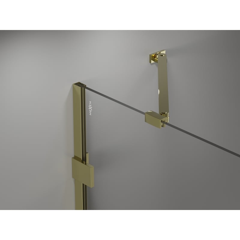 Mexen Lunar kabina prysznicowa uchylna prawa 100 x 100 cm, transparent, złota - 834-100-100-50-00-P