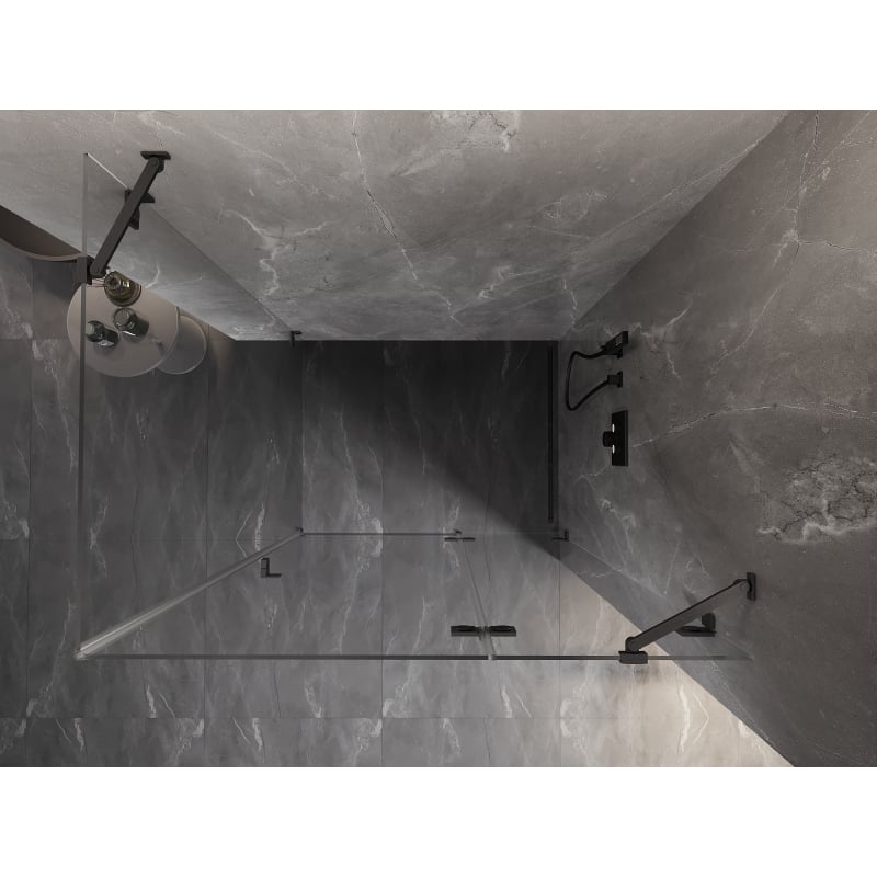 Mexen Lunar kabina prysznicowa uchylna prawa 95 x 80 cm, transparent, gun gray szczotkowany - 834-095-080-66-00-P