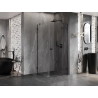 Mexen Lunar kabina prysznicowa uchylna prawa 100 x 100 cm, transparent, czarna - 834-100-100-70-00-P