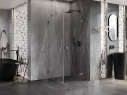 Mexen Lunar kabina prysznicowa uchylna prawa 80 x 80 cm, transparent, gun metal - 834-080-080-95-00-P