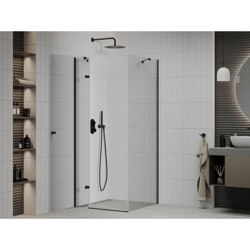 Mexen Roma kabina prysznicowa uchylna 90 x 90 cm, transparent, czarna - 854-090-090-70-00