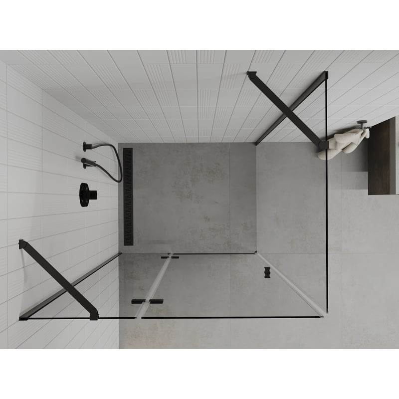 Mexen Roma kabina prysznicowa uchylna 90 x 80 cm, transparent, czarna - 854-090-080-70-00