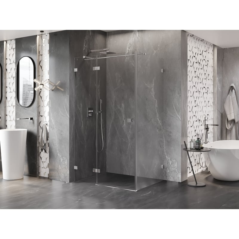 Mexen Lunar T kabina prysznicowa uchylna lewa 140 x 80 cm, transparent, chrom - 834T-140-080-01-00-L