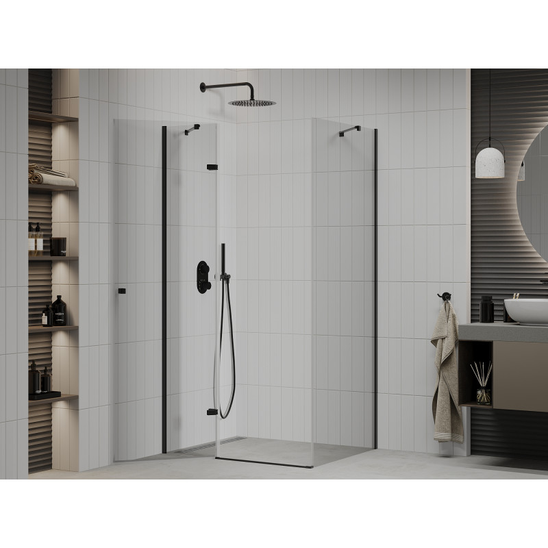 Mexen Roma kabina prysznicowa uchylna 110 x 70 cm, transparent, czarna - 854-110-070-70-00