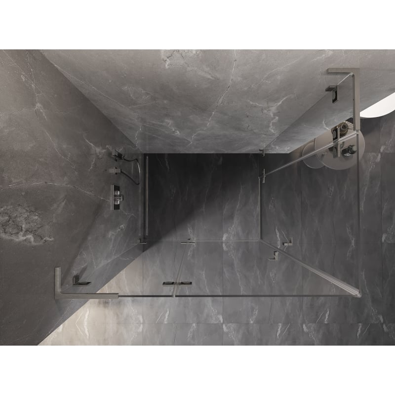 Mexen Lunar L Duo kabina prysznicowa uchylna lewa 110 x 100 cm, transparent, nikiel szczotkowany - 834L-110L-100P-97-00
