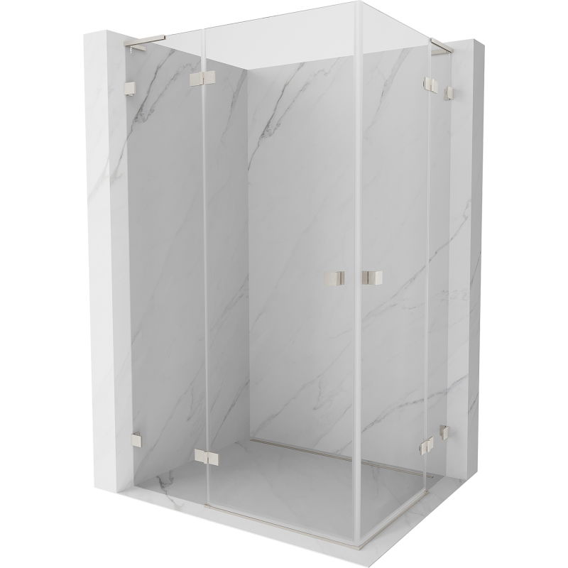Mexen Lunar L Duo kabina prysznicowa uchylna lewa 120 x 85 cm, transparent, nikiel szczotkowany - 834L-120L-085P-97-00