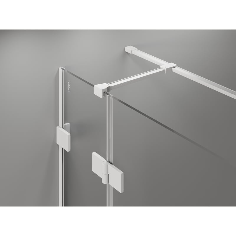 Mexen Lunar T kabina prysznicowa uchylna lewa 140 x 110 cm, transparent, biała - 834T-140-110-20-00-L