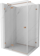 Mexen Lunar T kabina prysznicowa uchylna lewa 135 x 120 cm, transparent, miedź szczotkowana - 834T-135-120-65-00-L
