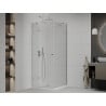 Mexen Roma kabina prysznicowa uchylna 70 x 70 cm, transparent, chrom + brodzik Flat - 854-070-070-01-00-4010