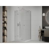 Mexen Roma kabina prysznicowa uchylna 80 x 80 cm, transparent, chrom + brodzik Flat - 854-080-080-01-00-4010