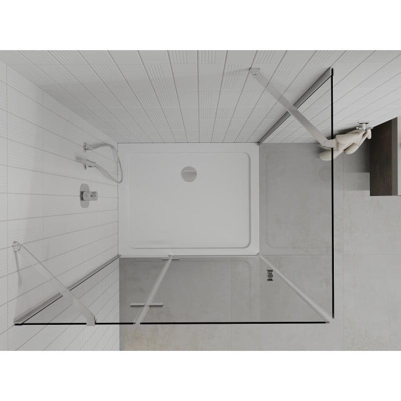 Mexen Roma kabina prysznicowa uchylna 70 x 100 cm, transparent, chrom + brodzik Flat - 854-070-100-01-00-4010