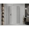 Mexen Roma kabina prysznicowa uchylna 70 x 100 cm, transparent, chrom + brodzik Flat - 854-070-100-01-00-4010