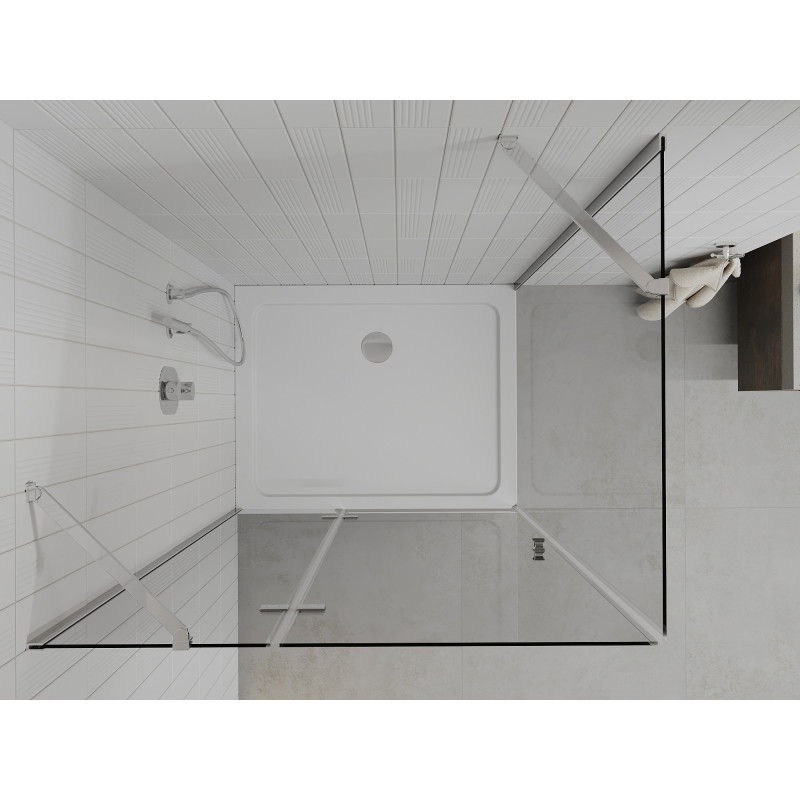 Mexen Roma kabina prysznicowa uchylna 100 x 80 cm, transparent, chrom + brodzik Flat - 854-100-080-01-00-4010