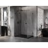 Mexen Lunar T kabina prysznicowa uchylna lewa 140 x 120 cm, transparent, czarna - 834T-140-120-70-00-L