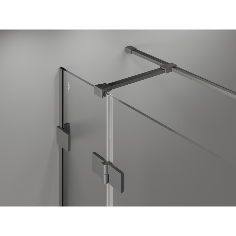 Mexen Lunar T kabina prysznicowa uchylna lewa 120 x 120 cm, transparent, gun metal - 834T-120-120-95-00-L