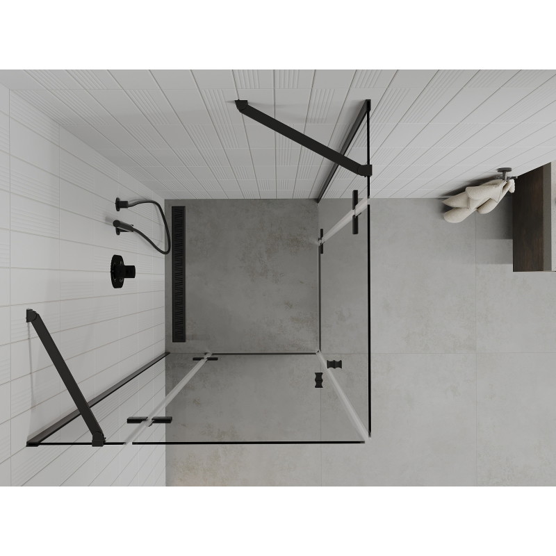 Mexen Roma Duo kabina prysznicowa uchylna 90 x 90 cm, transparent, czarna - 854-090-090-70-00-02