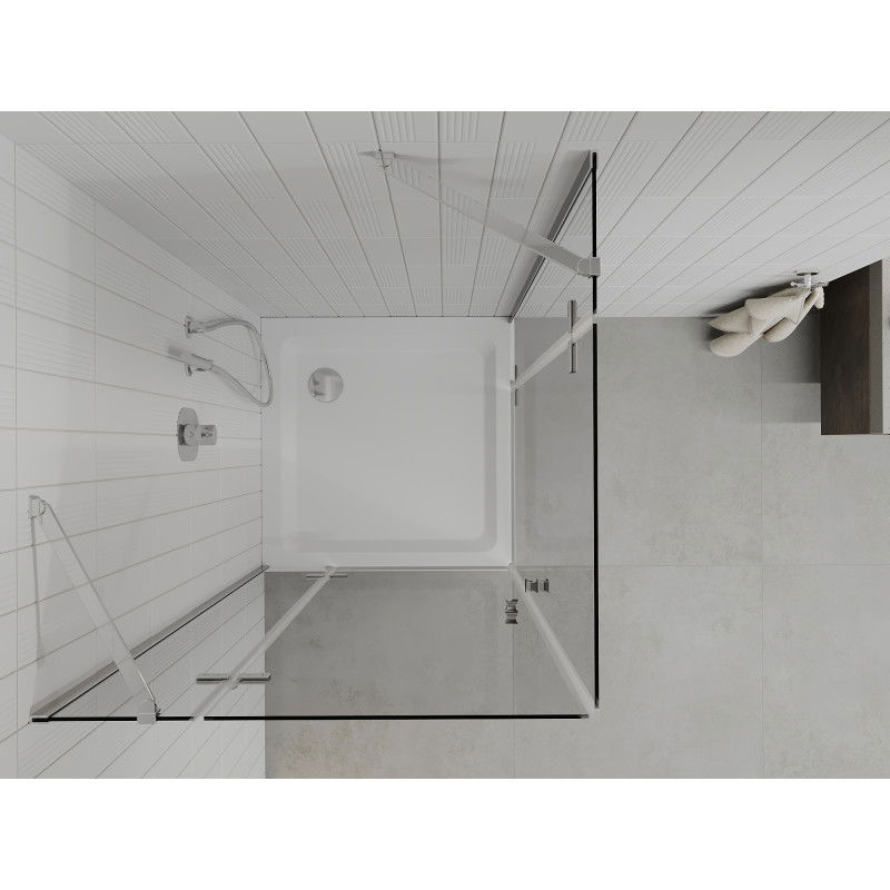 Mexen Roma Duo kabina prysznicowa uchylna 70 x 70 cm, transparent, chrom + brodzik Flat - 854-070-070-01-02-4010