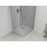 Mexen Roma Duo kabina prysznicowa uchylna 90 x 90 cm, transparent, chrom + brodzik Flat - 854-090-090-01-02-4010