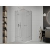 Mexen Roma Duo kabina prysznicowa uchylna 90 x 90 cm, transparent, chrom + brodzik Flat - 854-090-090-01-02-4010