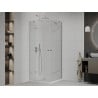 Mexen Roma Duo kabina prysznicowa uchylna 100 x 100 cm, transparent, chrom + brodzik Flat - 854-100-100-01-02-4010