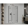 Mexen Roma Duo kabina prysznicowa uchylna 90 x 90 cm, transparent, czarna + brodzik Flat - 854-090-090-70-02-4010B