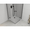 Mexen Roma Duo kabina prysznicowa uchylna 90 x 90 cm, transparent, czarna + brodzik Flat - 854-090-090-70-02-4010B