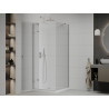 Mexen Roma kabina prysznicowa uchylna 80 x 80 cm, transparent, chrom + brodzik Flat - 854-080-080-01-00-4010