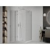 Mexen Roma kabina prysznicowa uchylna 70 x 70 cm, transparent, chrom + brodzik Flat - 854-070-070-01-00-4010