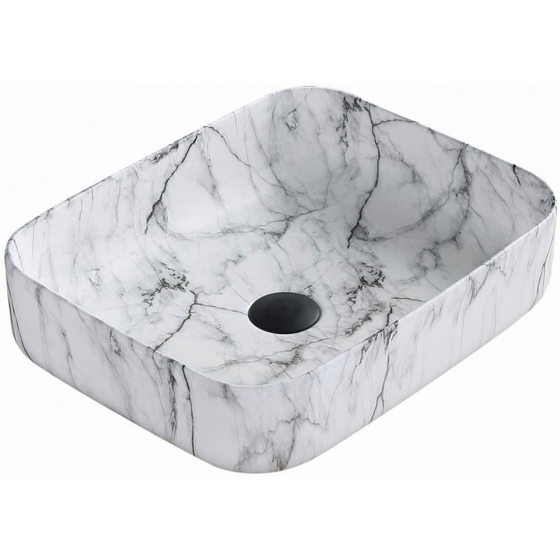 Mexen Carla umywalka nablatowa 50 x 39 cm, biała kamień - 21555093