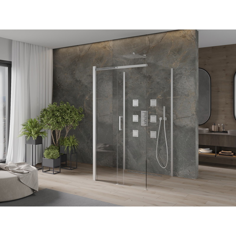 Mexen Omega-3S kabina prysznicowa 3-ścienna, rozsuwana 100 x 100 cm, transparent, chrom - 825-100-100-01-00-3S